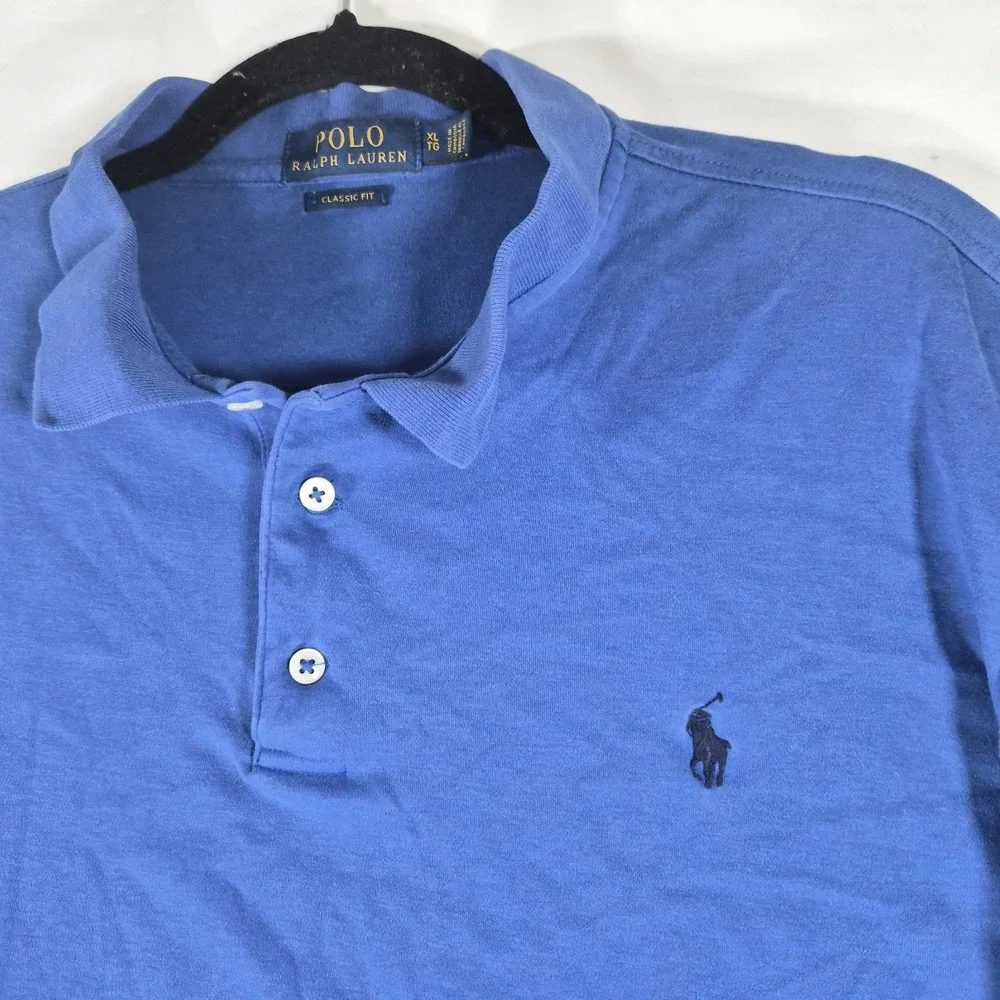 Polo Ralph Lauren Men's XL Classic Fit Blue Short Sleeve Polo Shirt Pony Logo